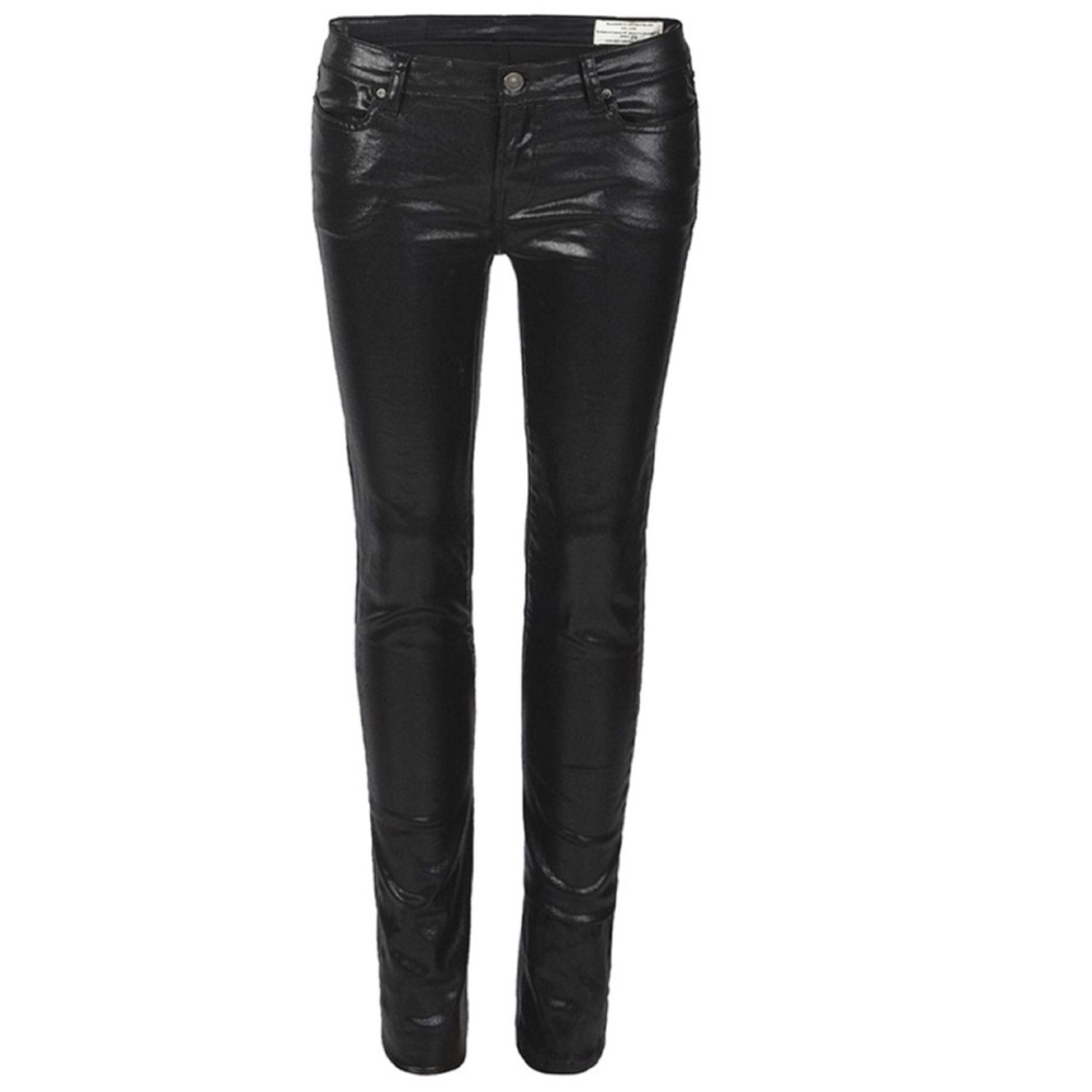 All Saints black coated spitalfields jeans